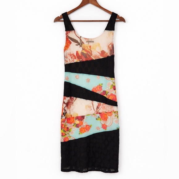 Vintage Jean Paul Gaultier Soleil Fuzzi Patchwork Mesh Dress 90s/2000s /L - Picture 12 of 12